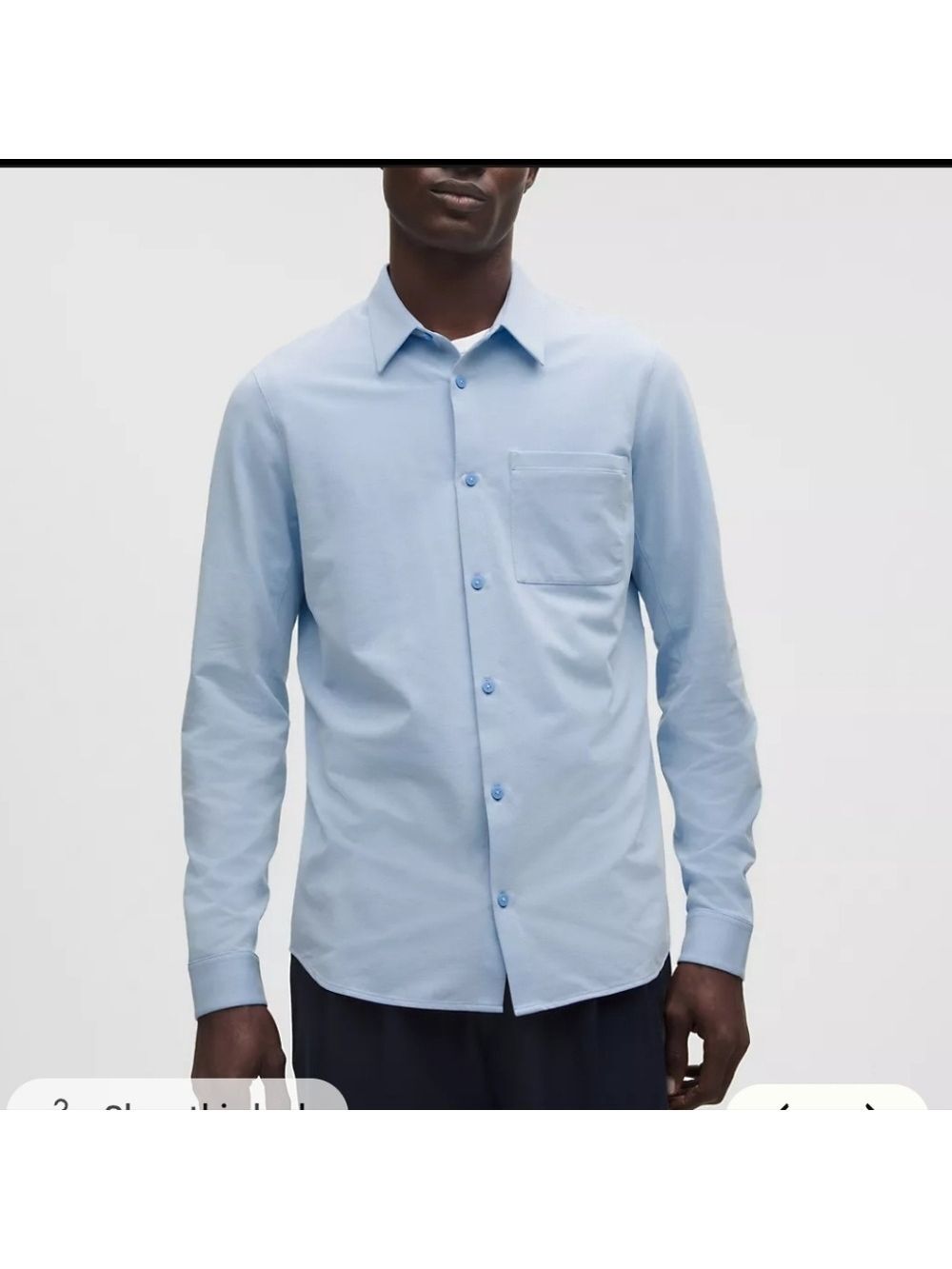 Lululemon Athletica Mens Commission Long-Sleeve Shirt Pocket Medium Like New